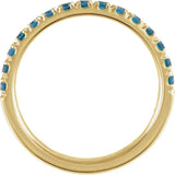 14K Yellow Gold Natural London Blue Topaz Stackable Ring