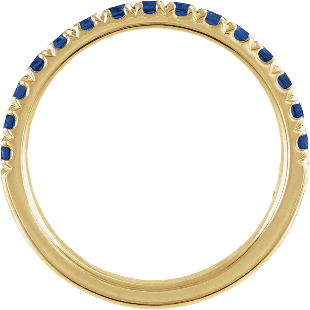 14K Yellow Gold Lab-Grown Blue Sapphire Stackable Ring
