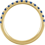 14K Yellow Gold Natural Blue Sapphire Stackable Ring