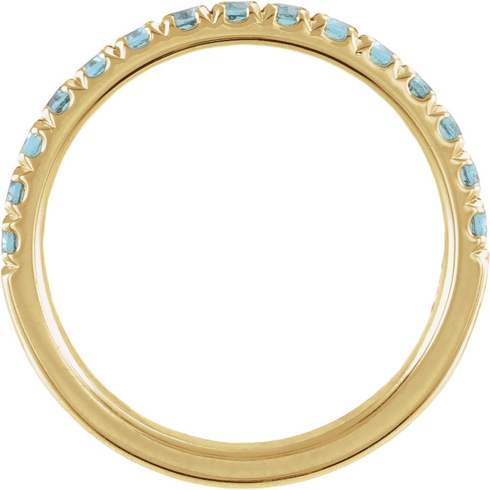 14K Yellow Gold Natural Aquamarine Stackable Ring