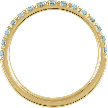14K Yellow Gold Natural Aquamarine Stackable Ring