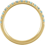 10K Yellow Gold Natural Aquamarine Stackable Ring