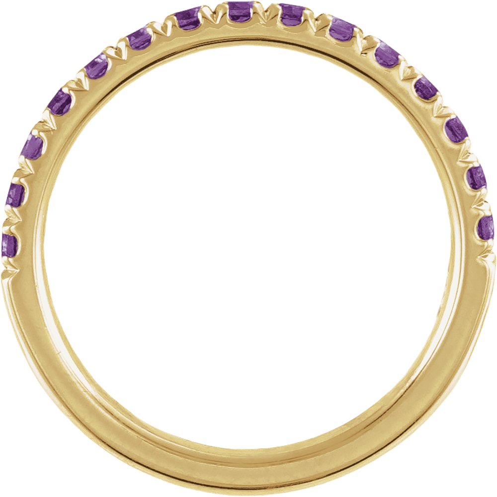14K Yellow Gold Natural Amethyst Stackable Ring