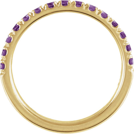 14K Yellow Gold Natural Amethyst Stackable Ring