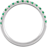 10K White Gold Lab-Grown Emerald Stackable Ring