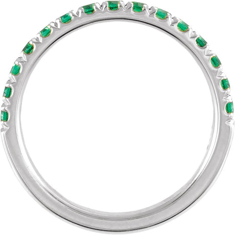 10K White Gold Lab-Grown Emerald Stackable Ring