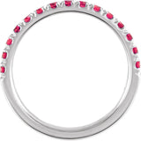 14K White Gold Lab-Grown Ruby Stackable Ring