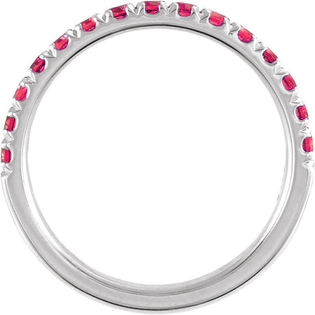 14K White Gold Lab-Grown Ruby Stackable Ring