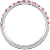 Sterling Silver Natural Pink Tourmaline Stackable Ring