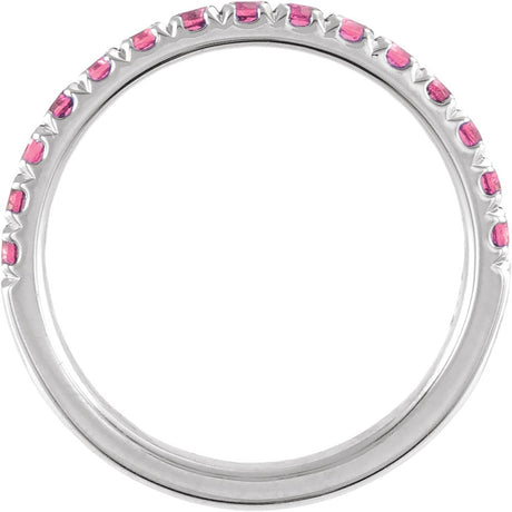Sterling Silver Natural Pink Tourmaline Stackable Ring