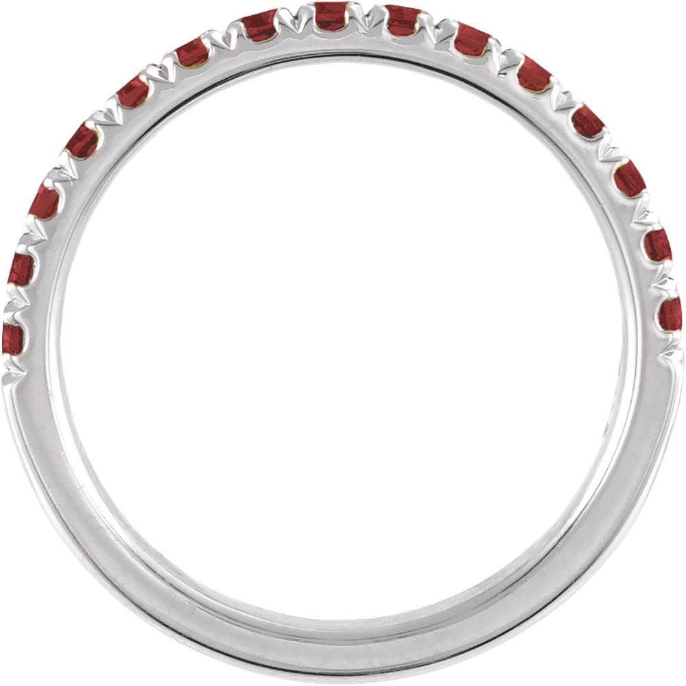 10K White Gold Natural Mozambique Garnet Stackable Ring