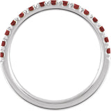 Sterling Silver Natural Mozambique Garnet Stackable Ring