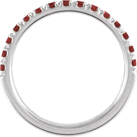 Sterling Silver Natural Mozambique Garnet Stackable Ring