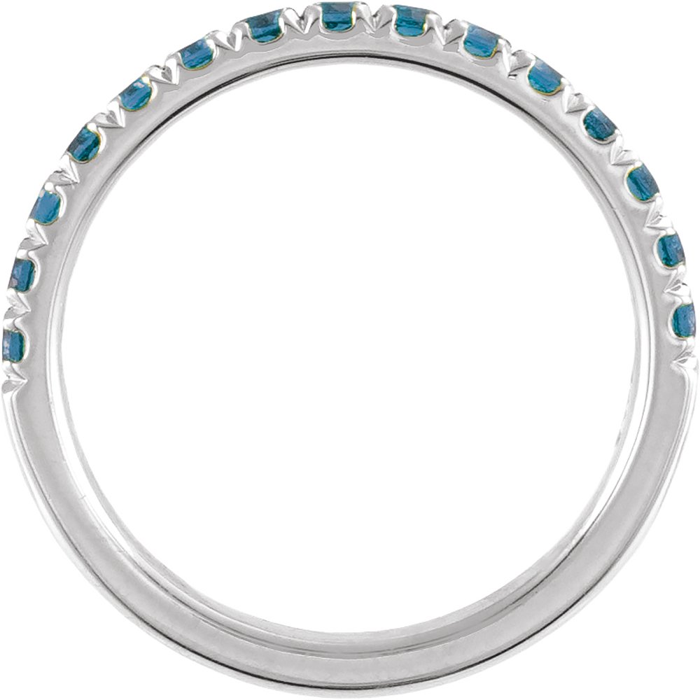 14K White Gold Natural London Blue Topaz Stackable Ring