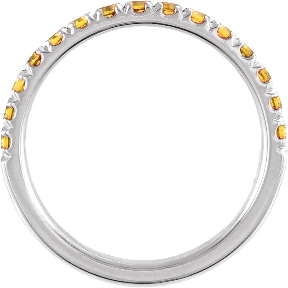 10K White Gold Natural Citrine Stackable Ring