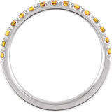 10K White Gold Natural Citrine Stackable Ring