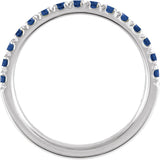 10K White Gold Lab-Grown Blue Sapphire Stackable Ring