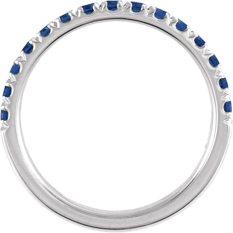 10K White Gold Natural Blue Sapphire Stackable Ring