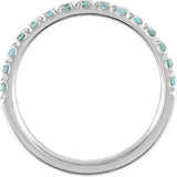 Sterling Silver Natural Aquamarine Stackable Ring
