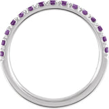 14K White Gold Natural Amethyst Stackable Ring