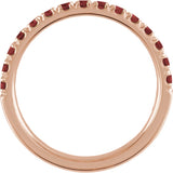 14K Rose Gold Natural Mozambique Garnet Stackable Ring