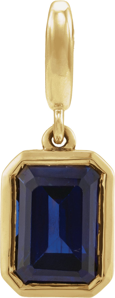 14K Yellow Gold Natural Blue Sapphire Charm/Pendant