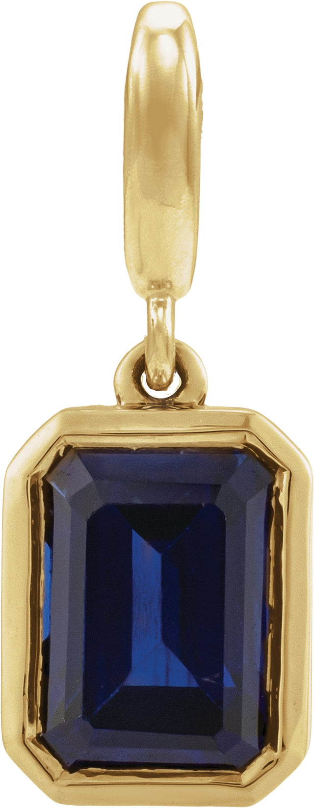 14K Yellow Gold Natural Blue Sapphire Charm/Pendant
