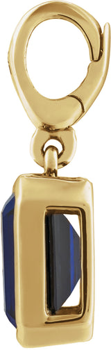 14K Yellow Gold Natural Blue Sapphire Charm/Pendant