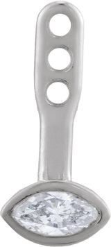 14K White Gold 1/6 CTW Natural Diamond Front-Back Solitaire Earring Jackets