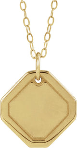 14K Yellow Gold Engravable Geometric 18" Necklace
