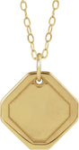 14K Yellow Gold Engravable Geometric 18" Necklace