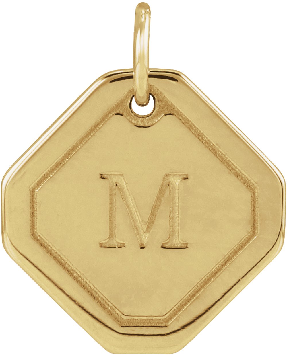 10K Yellow Gold Engravable Geometric Pendant