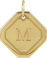 10K Yellow Gold Engravable Geometric Pendant