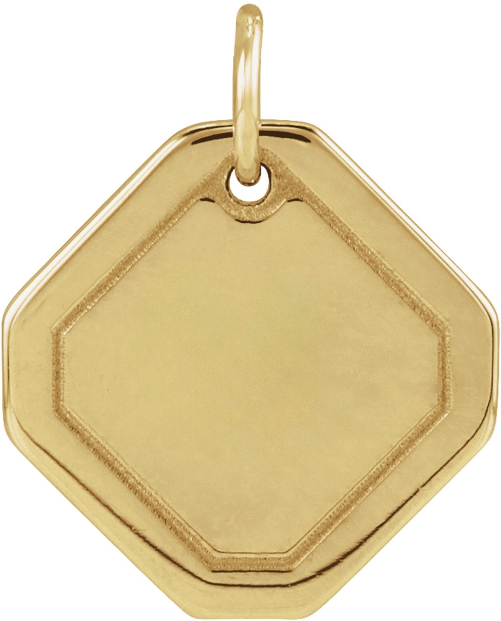 10K Yellow Gold Engravable Geometric Pendant