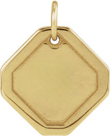 10K Yellow Gold Engravable Geometric Pendant