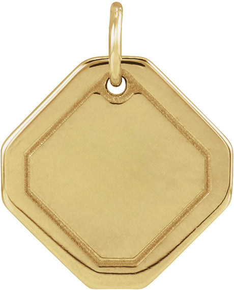 10K Yellow Gold Engravable Geometric Pendant