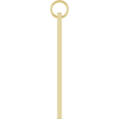 14K Yellow Gold Engravable .03 CT Lab-Grown Diamond Bar Pendant