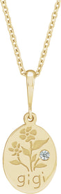 14K Yellow Gold 0.15 CT Natural Diamond Gigi 16-18" Necklace