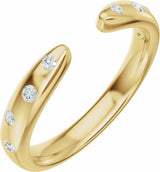 14K Yellow Gold 1/8 CTW Lab-Grown Diamond Open Band Size 7