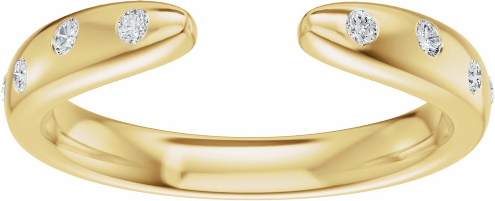 14K Yellow Gold 1/8 CTW Lab-Grown Diamond Open Band Size 7