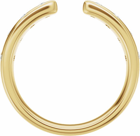 14K Yellow Gold 1/8 CTW Lab-Grown Diamond Open Band Size 7