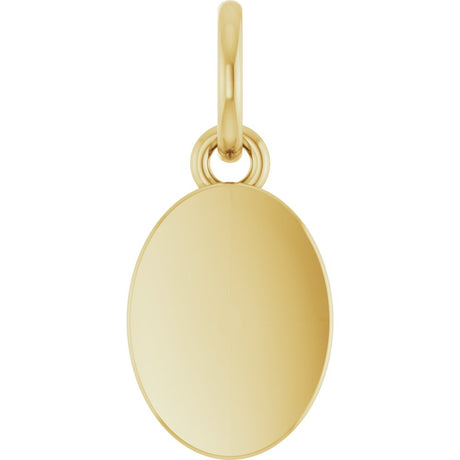 14K Yellow Gold Engravable Oval Pendant