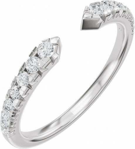 14K White Gold 1/4 CTW Lab-Grown Diamond French-Set Open Band Size 7