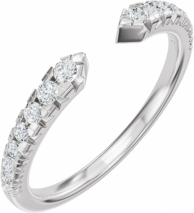 14K White Gold 1/4 CTW Lab-Grown Diamond French-Set Open Band Size 7