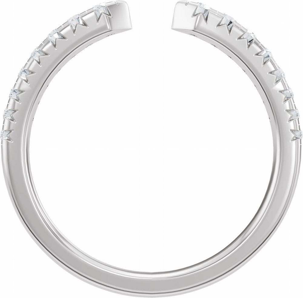 14K White Gold 1/4 CTW Lab-Grown Diamond French-Set Open Band Size 7