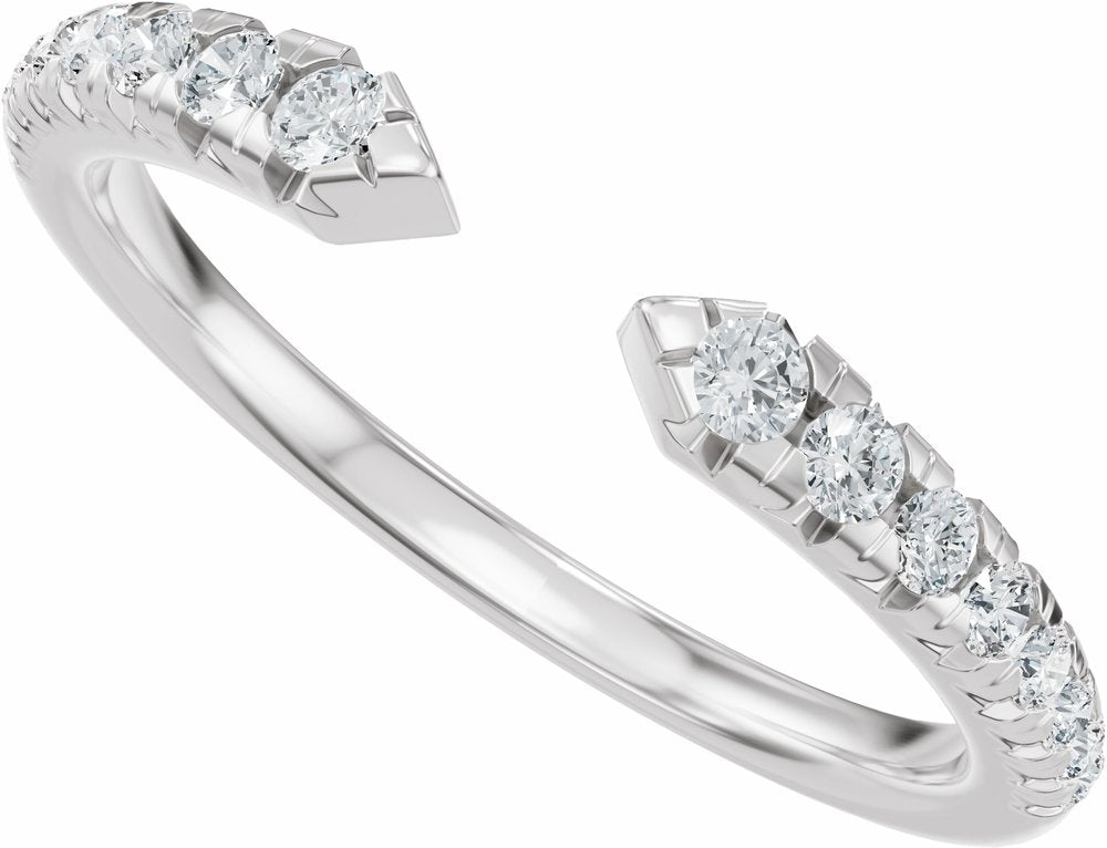 14K White Gold 1/4 CTW Lab-Grown Diamond French-Set Open Band Size 7