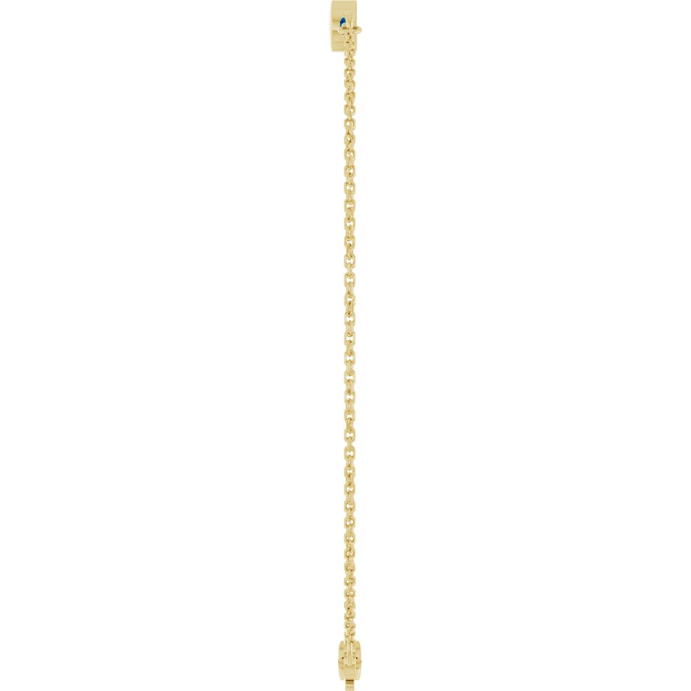 14K Yellow Gold Engravable Lab-Grown Blue Sapphire 6 1/2-7 1/2" Bracelet