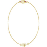 14K Yellow Gold Engravable Natural Pink Tourmaline 6 1/2-7 1/2" Bracelet