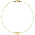 14K Yellow Gold Engravable Lab-Grown Blue Sapphire 6 1/2-7 1/2" Bracelet
