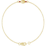 14K Yellow Gold Engravable Lab-Grown Ruby 6 1/2-7 1/2" Bracelet